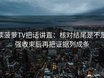 读菠萝TV把话讲直：核对结尾是不是强收束后再把证据列成条