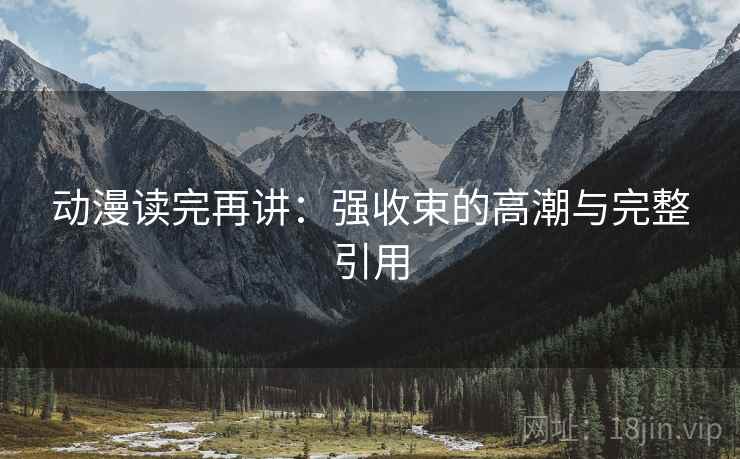 动漫读完再讲：强收束的高潮与完整引用