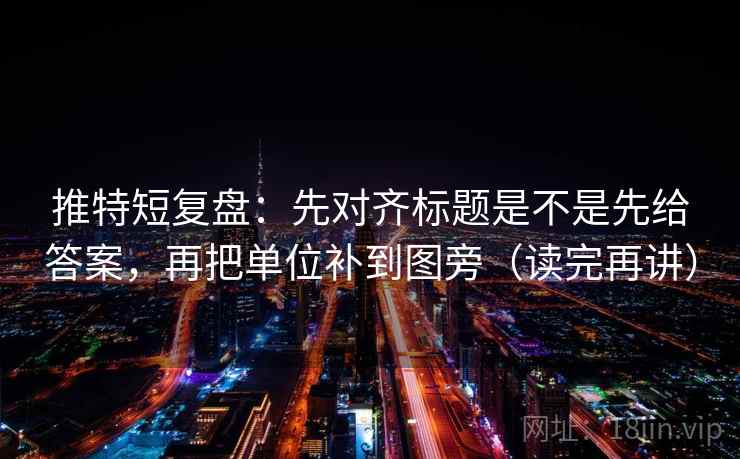 推特短复盘：先对齐标题是不是先给答案，再把单位补到图旁（读完再讲）